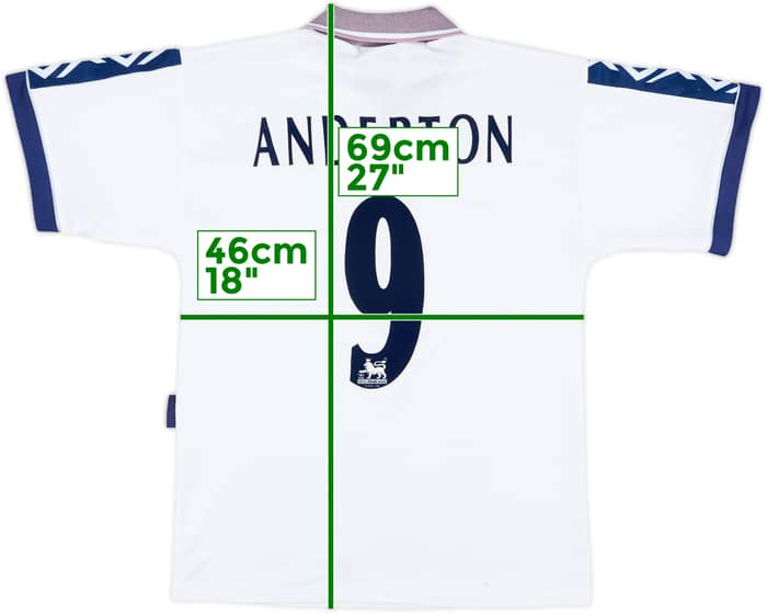 1995-97 Tottenham Home Shirt Anderton #9 - 7/10 - (S)