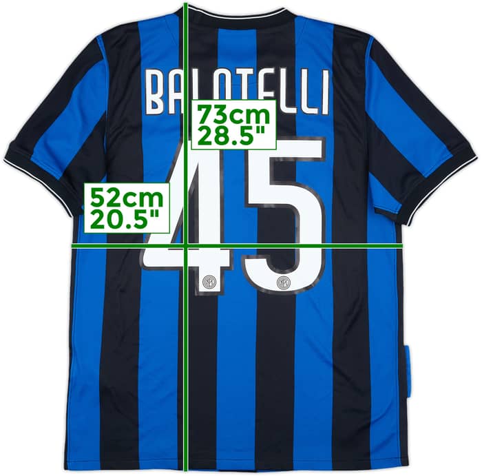 2009-10 Inter Milan Home Shirt Balotelli #45 - 6/10 - (M)