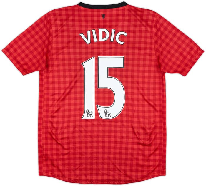 2012-13 Manchester United Home Shirt Vidic #15 - 7/10 - (XL.Boys)