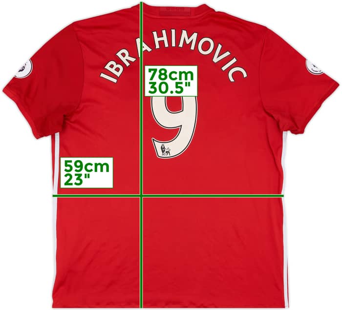 2016-17 Manchester United Home Shirt Ibrahimovic #9 - 5/10 - (XL)