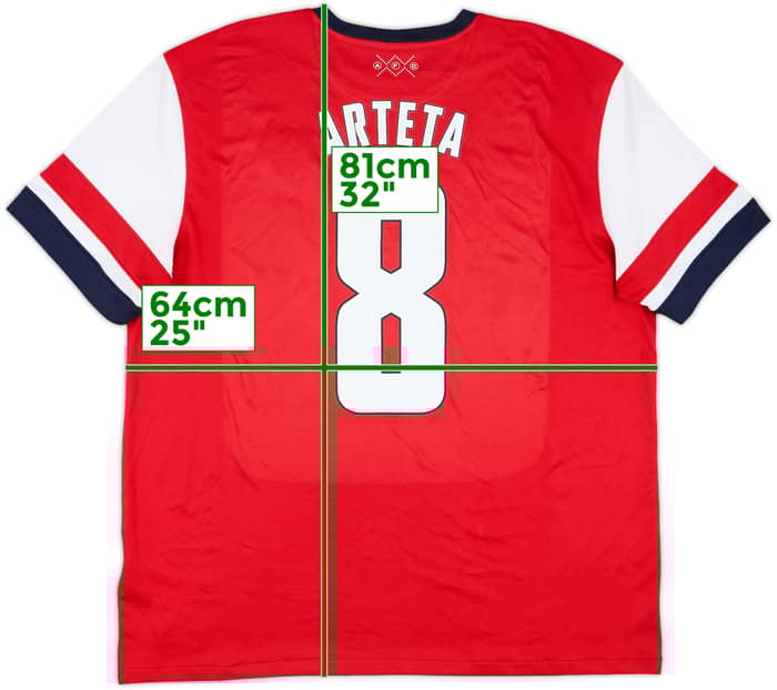 2012-14 Arsenal Home Shirt Arteta #8 - 7/10 - (XXL)