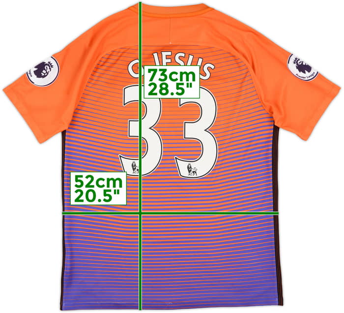 2016-17 Manchester City Third Shirt G.Jesus #33 - 7/10 - (M)