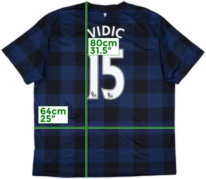 2013-14 Manchester United Away Shirt Vidic #15 - 7/10 - (XXL)