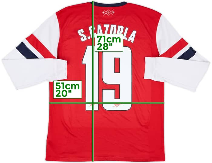 2012-14 Arsenal Home L/S Shirt S.Cazorla #19 - 6/10 - (M)