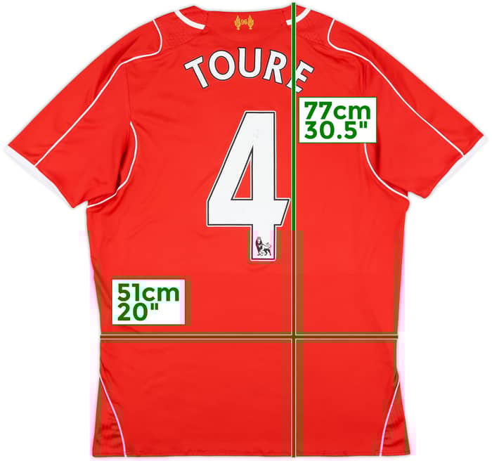 2014-15 Liverpool Home Shirt Toure #4 - 6/10 - (L)