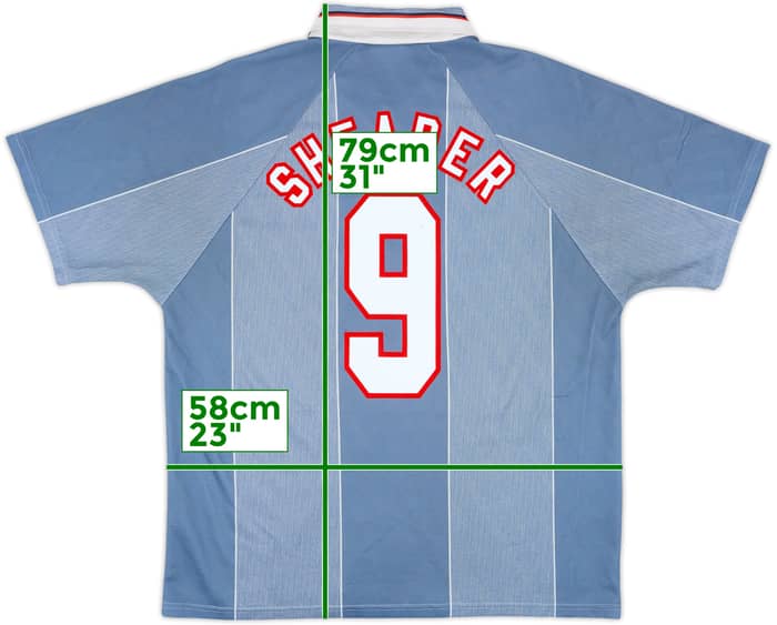 1996-97 England Away Shirt Shearer #9 - 8/10 - (XL)