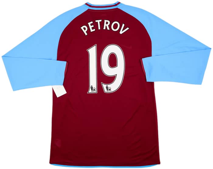 2008-09 Aston Villa Player Issue Home L/S Shirt Petrov #19 (XXL)