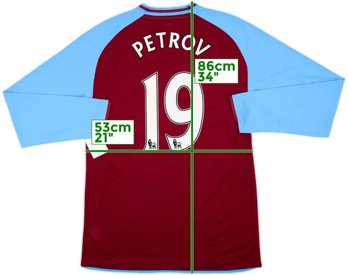 2008-09 Aston Villa Player Issue Home L/S Shirt Petrov #19 (XXL)