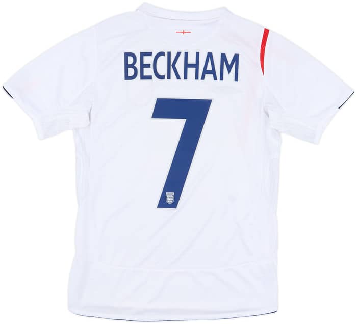 2005-07 England Home Shirt Beckham #7 - 6/10 - (S)