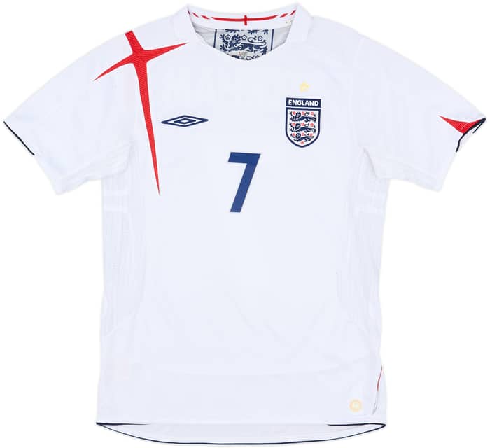 2005-07 England Home Shirt Beckham #7 - 6/10 - (S)