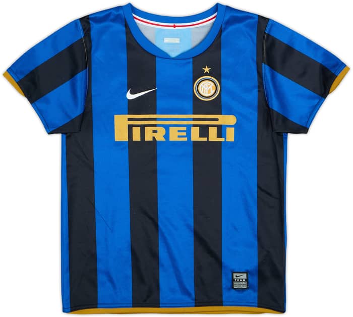 2008-09 Inter Milan Home Shirt Zanetti #4 - 9/10 - (6-7 Years)