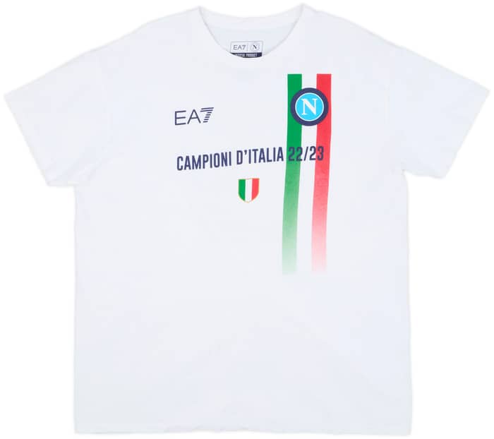 2022-23 Napoli EA7 'Campioni D'Italia' Cotton Tee - 9/10 - (XXL)