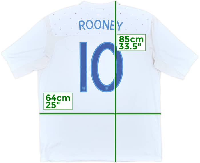 2010-11 England Home Shirt Rooney #10 - 6/10 - (XXL)