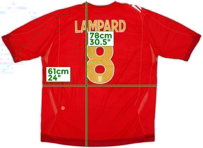 2006-08 England Away Shirt Lampard #8 - 5/10 - (XXL)