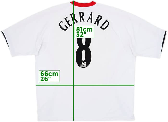 2005-06 Liverpool Away Shirt Gerrard #8 - 7/10 - (XXL)
