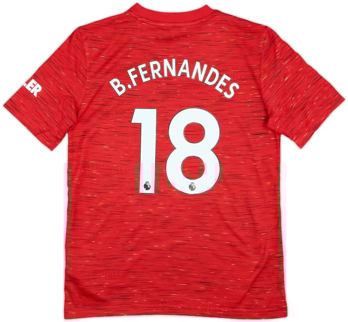 2020-21 Manchester United Home Shirt B.Fernandes #18 - 9/10 - (M.Boys)