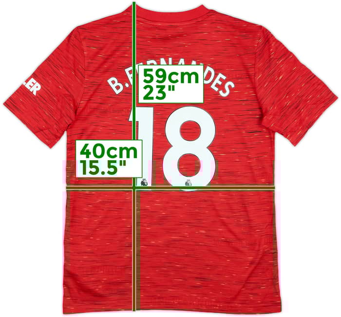 2020-21 Manchester United Home Shirt B.Fernandes #18 - 9/10 - (M.Boys)