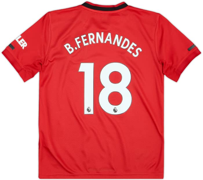 2019-20 Manchester United Home Shirt B.Fernandes #18 - 7/10 - (M.Boys)