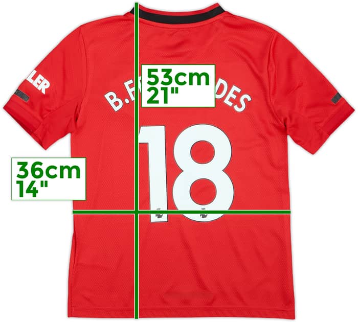 2019-20 Manchester United Home Shirt B.Fernandes #18 - 8/10 - (S.Boys)