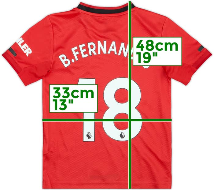 2019-20 Manchester United Home Shirt B.Fernandes #18 - 9/10 - (7-8 years)