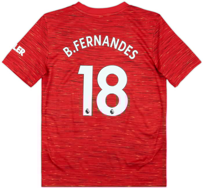 2020-21 Manchester United Home Shirt B.Fernandes #18 - 9/10 - (M.Boys)