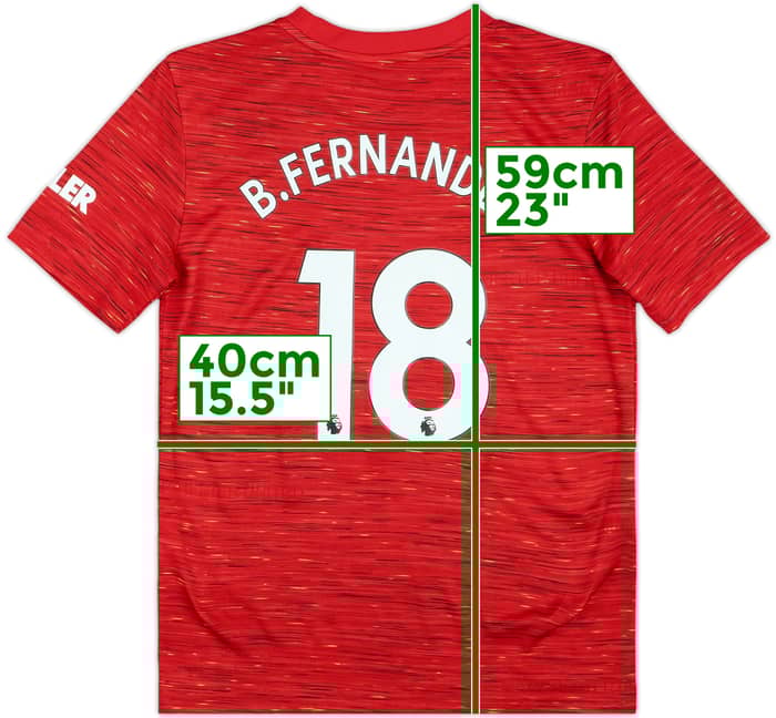 2020-21 Manchester United Home Shirt B.Fernandes #18 - 9/10 - (M.Boys)