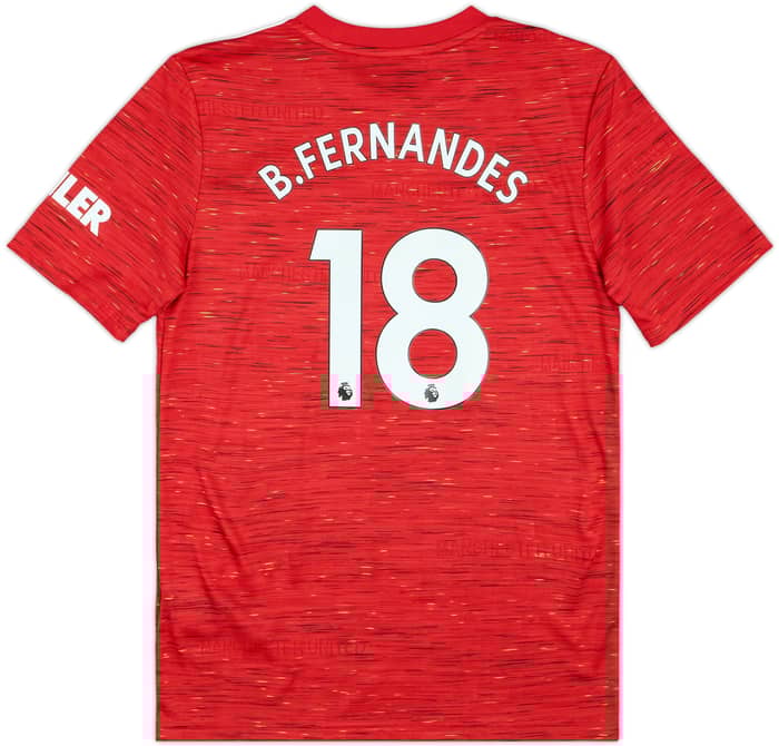 2020-21 Manchester United Home Shirt B.Fernandes #18 - 8/10 - (L.Boys)