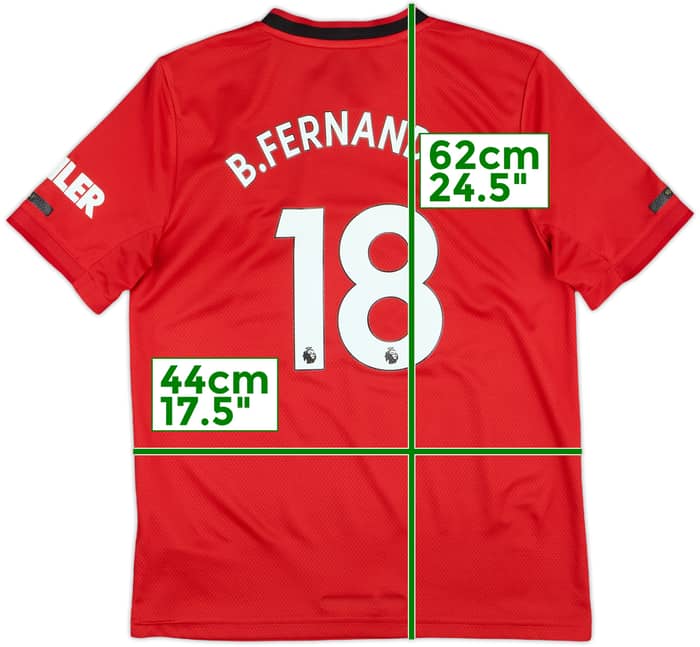 2019-20 Manchester United Home Shirt B.Fernandes #18 - 7/10 - (L.Boys)