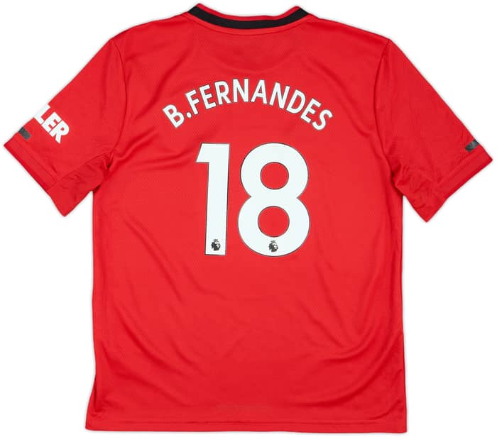 2019-20 Manchester United Home Shirt B.Fernandes #18 - 9/10 - (L.Boys)