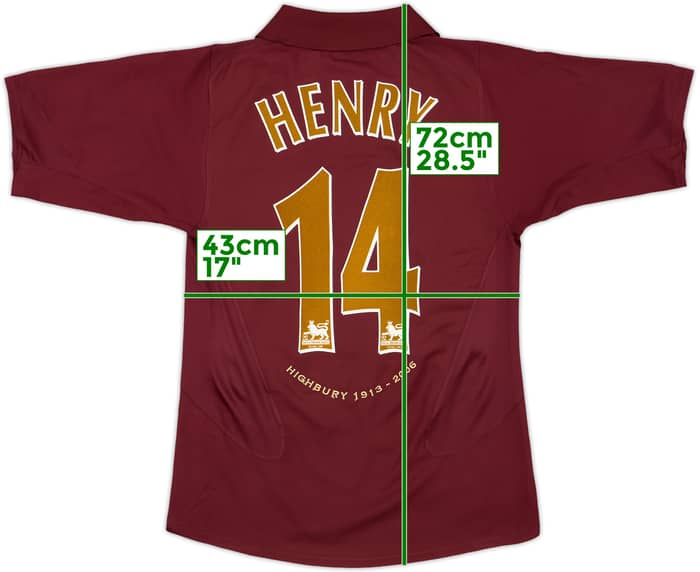 2005-06 Arsenal Home Shirt Henry #14 - 8/10 - (S)