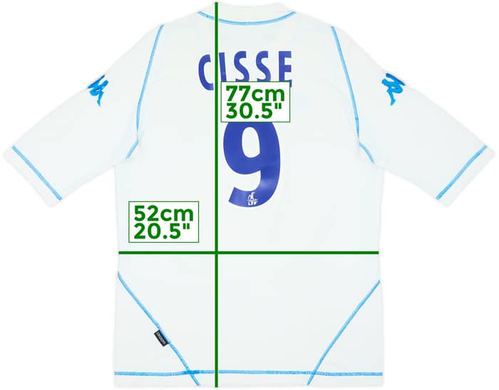 2003-04 Auxerre Home Shirt Cisse #9 - 8/10 - (XL)