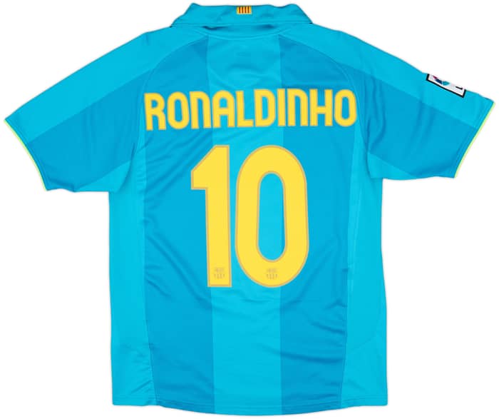 2007-09 Barcelona Away Shirt Ronaldinho #10 - 8/10 - (S)