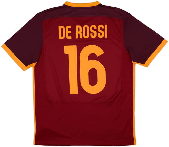 2015-16 Roma Home Shirt De Rossi #16 - 8/10 - (L)