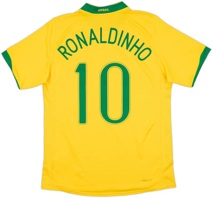 2006-08 Brazil Home Shirt Ronaldinho #10 - 8/10 - (M)