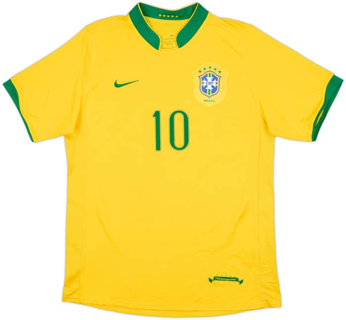 2006-08 Brazil Home Shirt Ronaldinho #10 - 8/10 - (M)