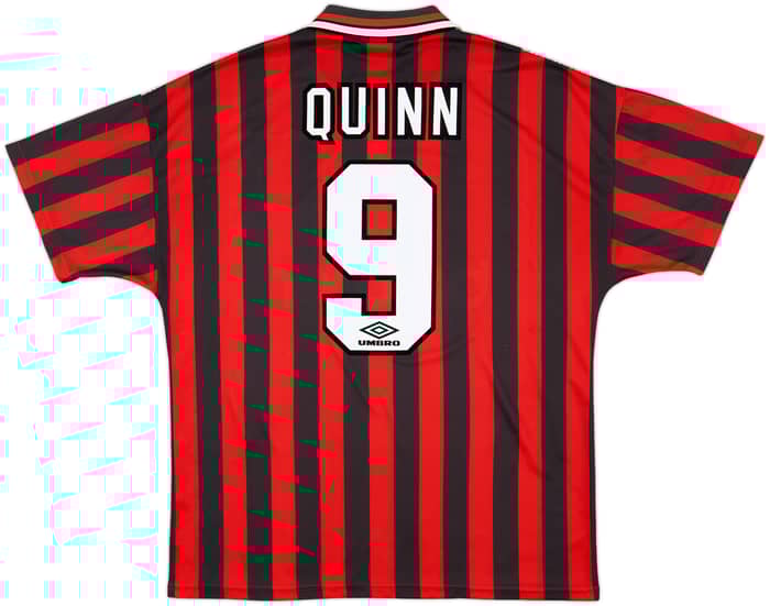 1994-96 Manchester City Away Shirt Quinn #9 - 8/10 - (XL)