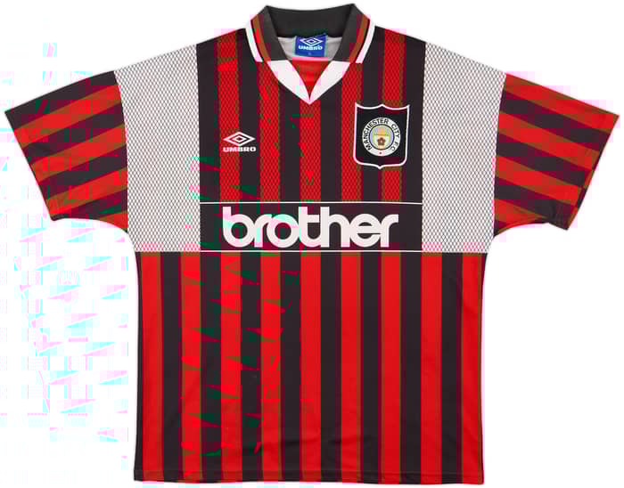 1994-96 Manchester City Away Shirt Quinn #9 - 8/10 - (XL)