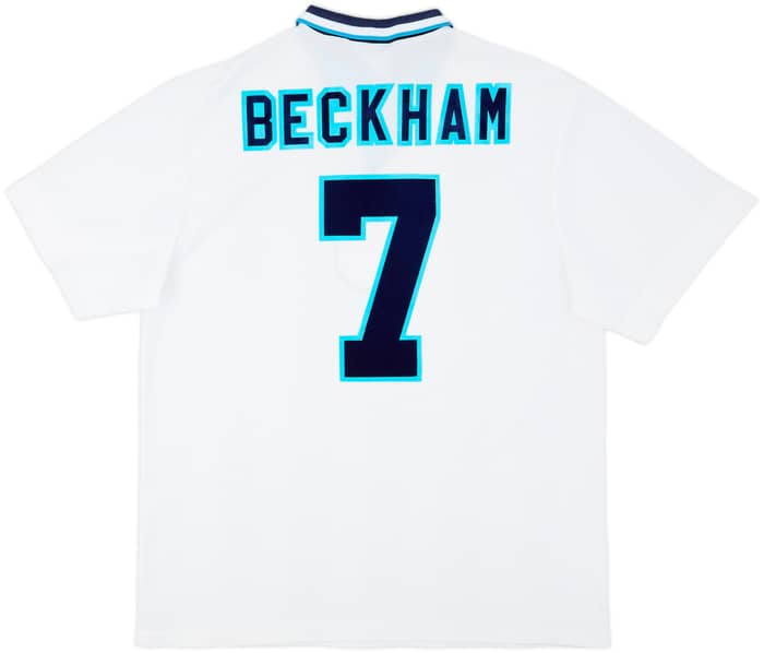 1995-97 England Home Shirt Beckham #7 - 8/10 - (XL)