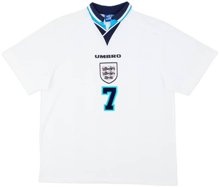 1995-97 England Home Shirt Beckham #7 - 8/10 - (XL)