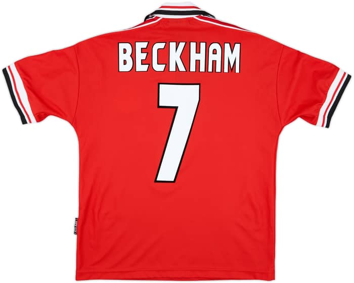 1998-00 Manchester United Home Shirt Beckham #7 - 9/10 - (Y)