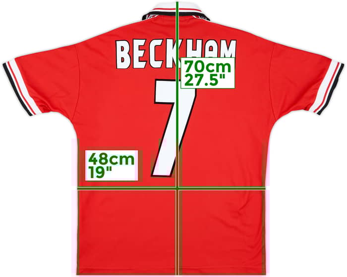 1998-00 Manchester United Home Shirt Beckham #7 - 10/10 - (Y)