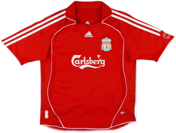 2006-08 Liverpool Home Shirt Gerrard #8 - 9/10 - (M.Boys)