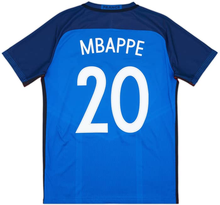 2016-17 France Player Issue Home Shirt Mbappe #20 - 6/10 - (L)