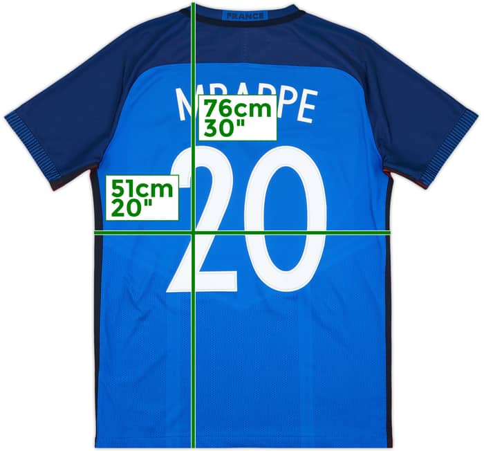 2016-17 France Player Issue Home Shirt Mbappe #20 - 6/10 - (L)