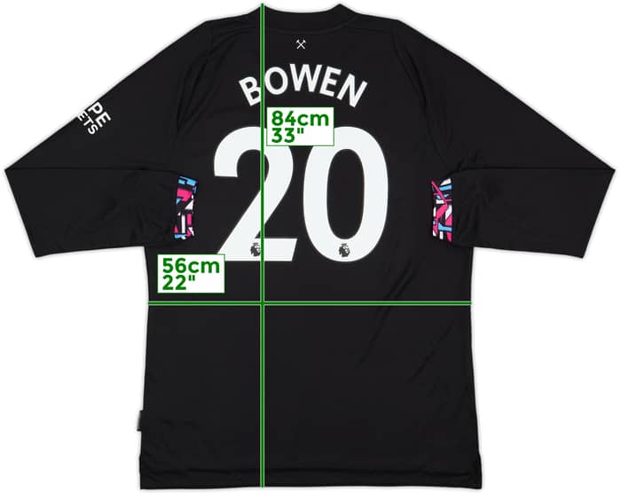 2022-23 West Ham United Away L/S Shirt Bowen #20 - 9/10 - (XL)