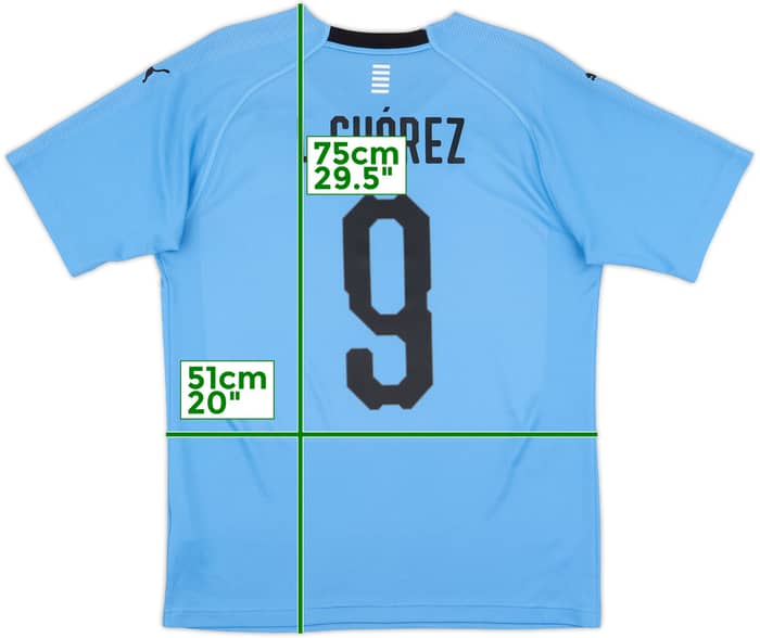 2018-19 Uruguay Home Shirt Suarez #9 - 9/10 - (M)