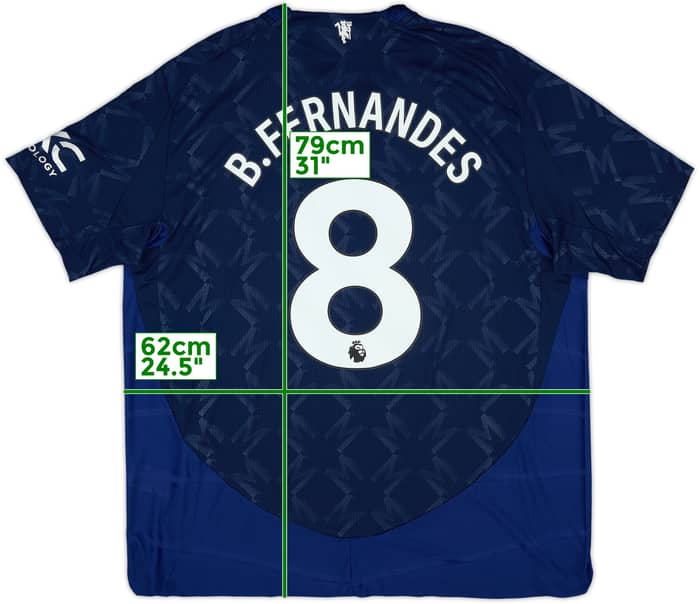 2024-25 Manchester United Authentic Away Shirt B.Fernandes #8 - 8/10 - (XXL)