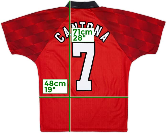 1996-98 Manchester United Home Shirt Cantona #7 - 9/10 - (Y)