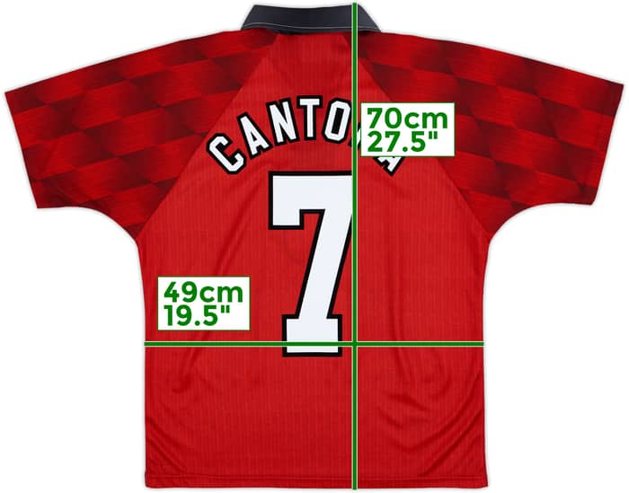 1996-98 Manchester United Home Shirt Cantona #7 - 9/10 - (Y)