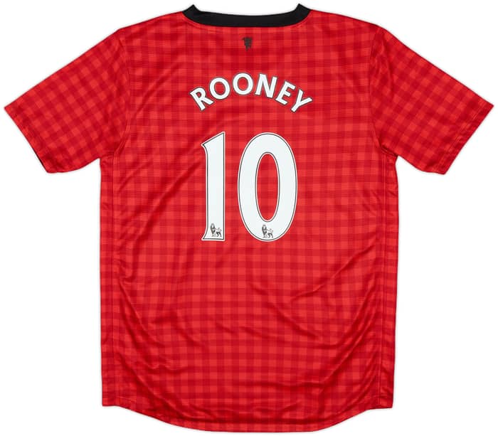 2012-13 Manchester United Home Shirt Rooney #10 - 8/10 - (L.Boys)